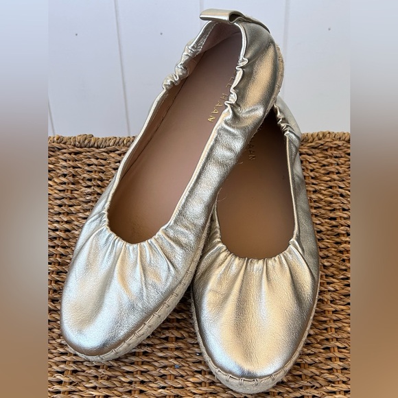 Cole Haan‎ Cloudfeel Seaboard Ballet Flats/Espadrilles Gold Size 9B - Picture 1 of 11